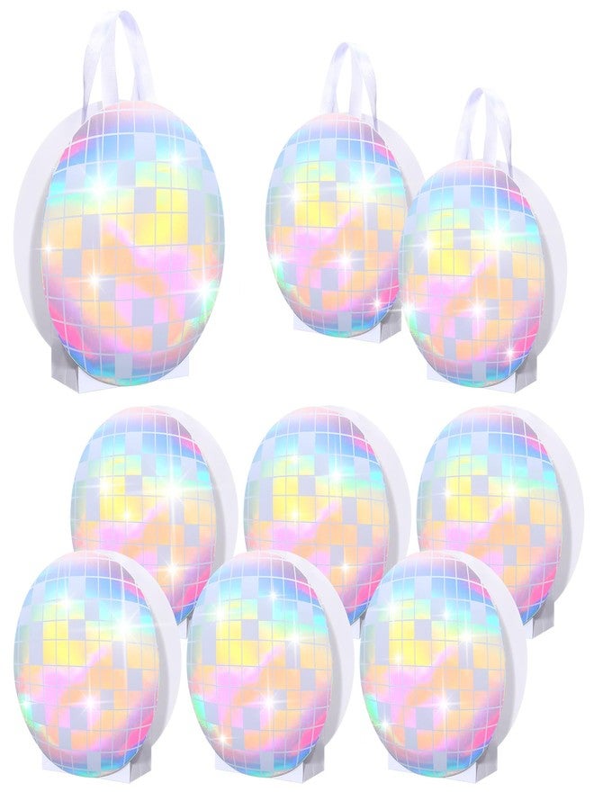 Kolldenn 12 Pcs Disco Ball Holographic Gift Bags Disco Party Favor Iridescent Paper Treat Bags 70s 80s 90s Birthday Party Supplies with Handles for Candy Goodies Wedding Bachelorette Decorations - Image 1