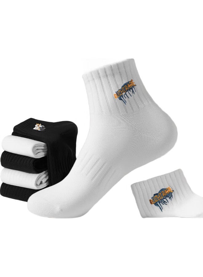 As plant Men'S Autumn And Winter Short Socks Pure Cotton Antibacterial Odor-Resistant Sweat-Absorbing Breathable Wear-Resistant Mid-Tube Trendy Sports Basketball Socks - Image 2