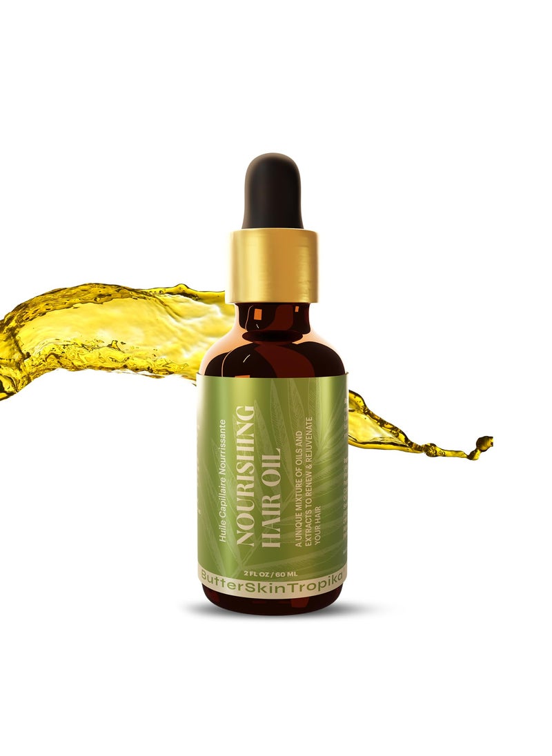 ButterSkinTropika - Nourishing Hair Serum For Dry Damaged Hair and Growth  Highperforming  Argan Oil  Rosemary Oil For Hair Growth Nourishment Frizz Control for Scalp  Beard - Image 1