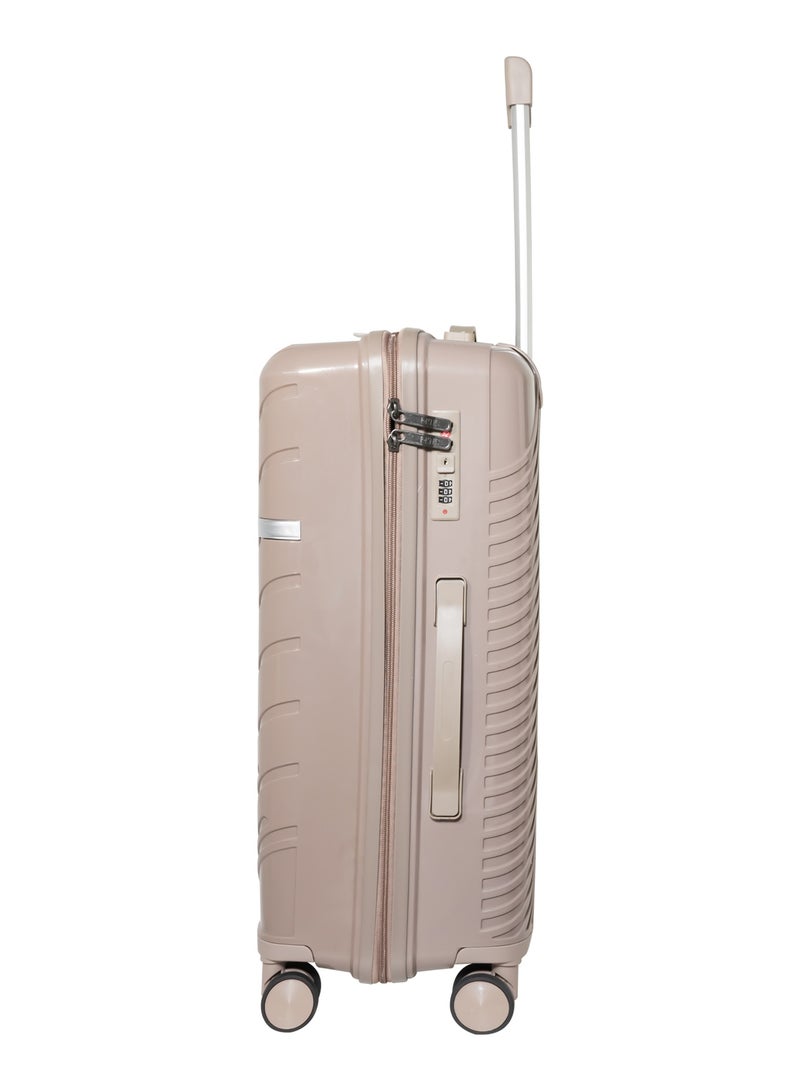 KTMC Polypropylene Luggage 20" Carry-On and 28" Check-in Suitcases, H-8882 Khaki - Image 4