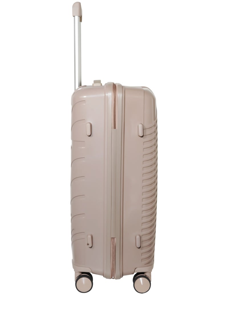 KTMC Polypropylene Luggage 20" Carry-On and 28" Check-in Suitcases, H-8882 Khaki - Image 5
