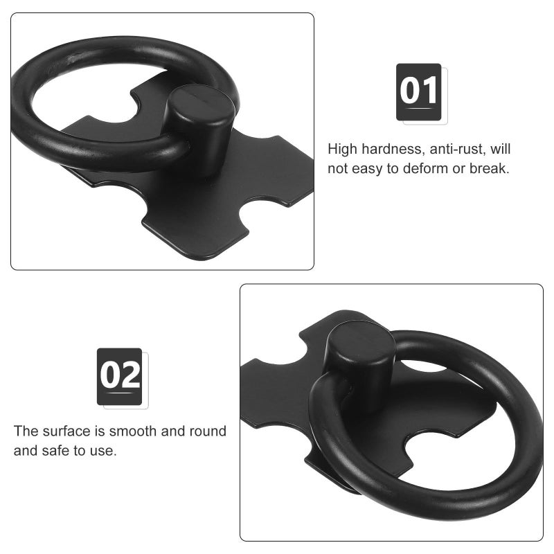 Black Round Vintage Cabinet Pulls 4 Pack Kitchen Drawer Handles - Image 4