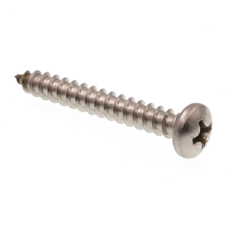 PrimeLine 9019892 Sheet Metal Screw SelfTapping Pan Head Phillips 8 X 114 in Grade 188 Stainless Steel Pack of 100