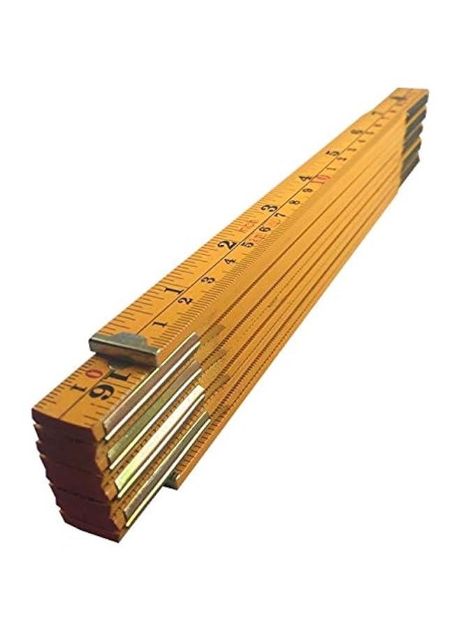Generic Folding Wooden Stick Ruler, Inch & Metric (6-foot-6-inch/2-Meter When Straight), Carpenters/General Use  - Image 3
