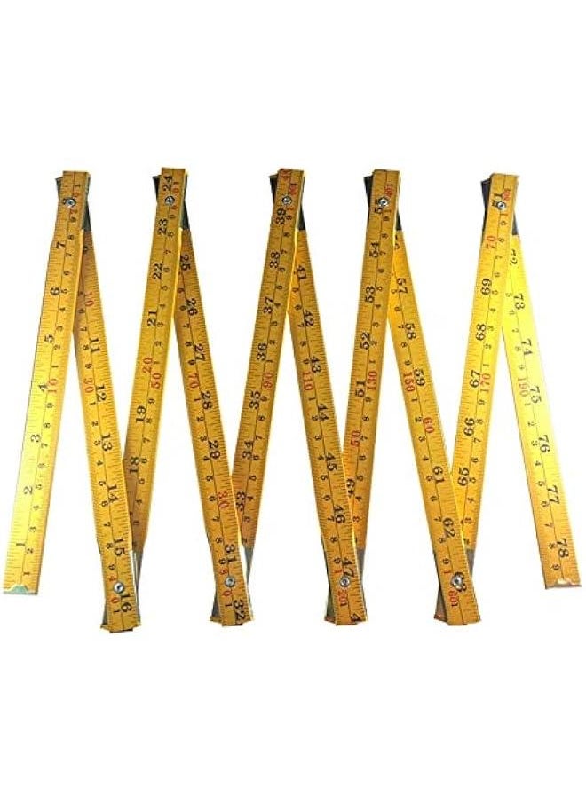 Generic Folding Wooden Stick Ruler, Inch & Metric (6-foot-6-inch/2-Meter When Straight), Carpenters/General Use  - Image 4