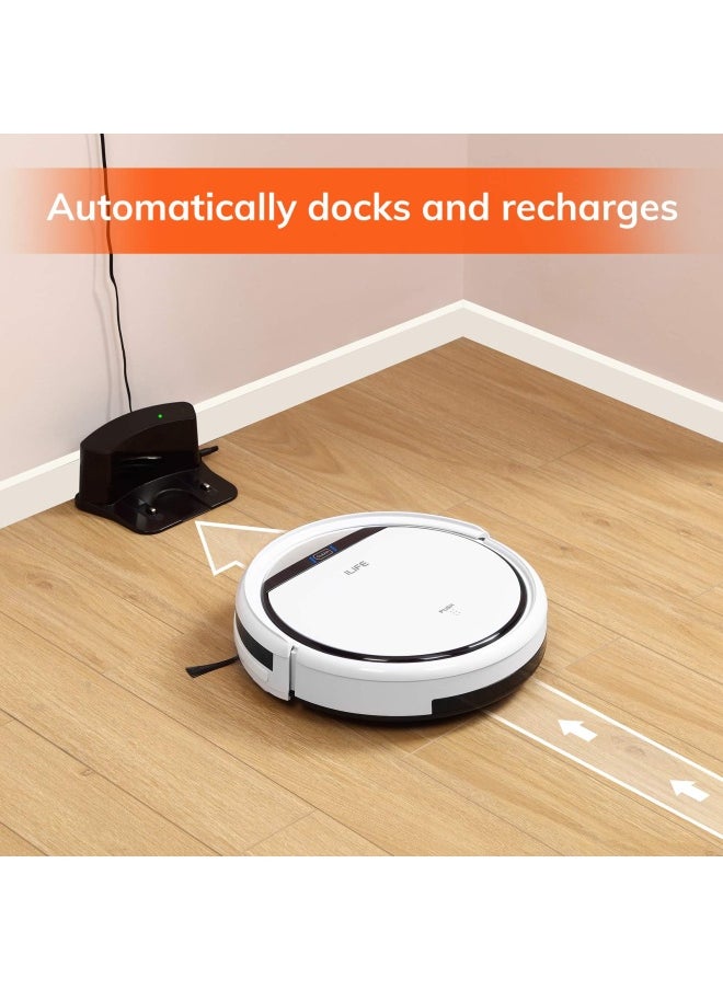 iLife - ILIFE V3s Pro Robot Vacuum Cleaner Tangle-free Suction Slim Automatic Self-Charging Robotic Vacuum Cleaner Daily Schedule Cleaning Ideal For Pet Hair Hard Floor and Low Pile Carpet Pearl White - Image 1