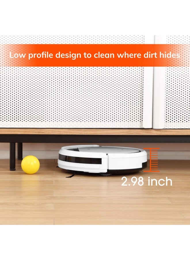 iLife - ILIFE V3s Pro Robot Vacuum Cleaner Tangle-free Suction Slim Automatic Self-Charging Robotic Vacuum Cleaner Daily Schedule Cleaning Ideal For Pet Hair Hard Floor and Low Pile Carpet Pearl White - Image 1