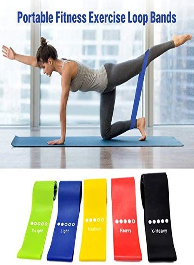 KD Resistance Loop Exercise Bands for Home Fitness, Stretching, Strength Training, Physical Therapy, Workout Bands, Pilates Flexbands, Set of 5 - Image 2