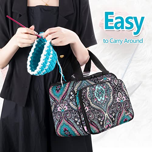 LoDrid Small Yarn Storage Bag with 2 Grommets, Portable Knitting Tote for Knitting Kit & Crochet Accessories, Yarn Project Organizer for Knitting Supplies Set for Adults, Totem (Bag Only) - Image 5