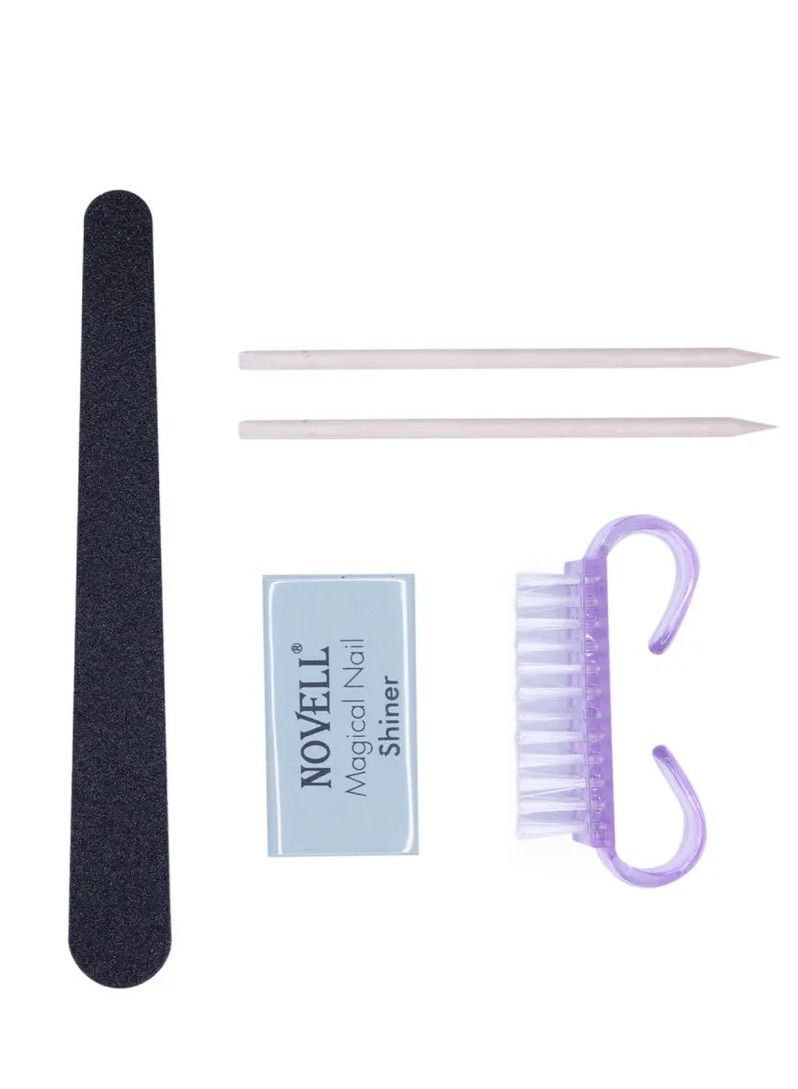 نوفل مجموعة مانيكير وباديكير للاستعمال مرة واحدة من نوفيل - تتضمن مبرد أظافر وملمع أظافر سحري وأعواد برتقالية وفرشاة أظافر للعناية الكاملة بالأظافر - Image 1