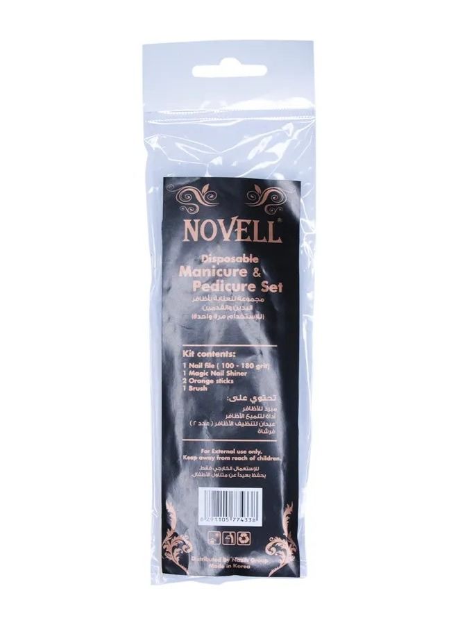 نوفل مجموعة مانيكير وباديكير للاستعمال مرة واحدة من نوفيل - تتضمن مبرد أظافر وملمع أظافر سحري وأعواد برتقالية وفرشاة أظافر للعناية الكاملة بالأظافر - Image 3