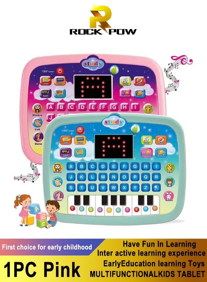 Assorted Color Kids Learning Tablet for Toddlers with LED Screen | Interactive Educational Toy Teaching Alphabet, Numbers, Words, Music & Math | Early Development Montessori Electronic Pad for Boys & Girls Age 3-6 | Smart Learning Tablet Gift for Kids - Image 1