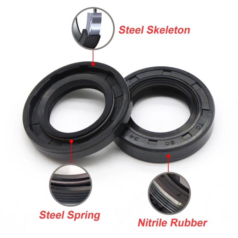 Nitrile Rubber Double Lip Oil Seal 50x70x8mm Black Rotating Shaft Gasket - Image 4