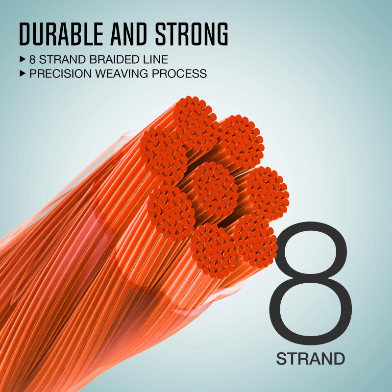 Piscifun Fly Line Backing, Braided Fly Backing Line, 30LB, 100yds, Orange - Image 2