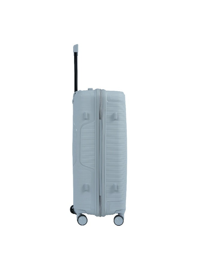 Eagle Express Cruiser Elite 3-Piece Hard Shell Luggage Set (20", 24", 28") - PP Material, Anti-Theft Zipper, 4 Spinner Wheels -Silver - 1 Year Warranty - Image 5