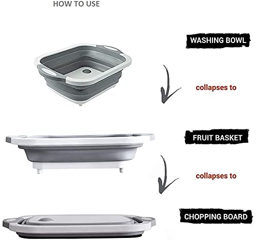 Kmils Multifunctional Foldable Vegetable Chopping Cutting Board for Kitchen Plastic - Image 3
