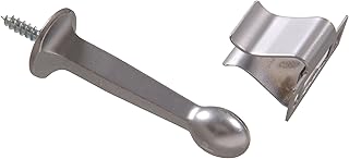 Hardware Essentials by Hillman 852924 Rigid Door Stops with Holder Satin Chrome White - Image 1