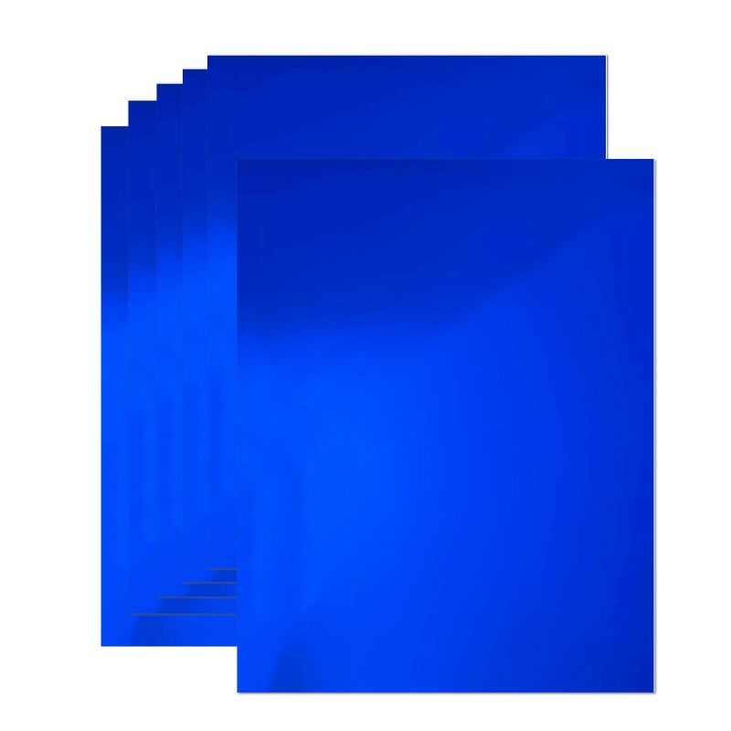 Bazyrock 20 Sheets Blue Metallic Cardstock Paper 8.5 x 11in,250GSM Mirror Finish Surface Foil Board Perfect for Crafting, Invitations & Decorations (Blue) - Image 1