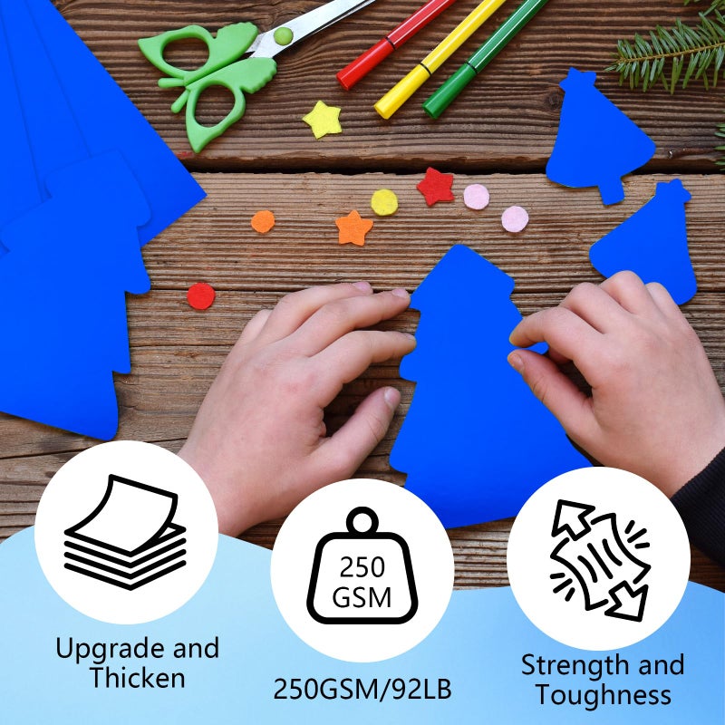 Bazyrock 20 Sheets Blue Metallic Cardstock Paper 8.5 x 11in,250GSM Mirror Finish Surface Foil Board Perfect for Crafting, Invitations & Decorations (Blue) - Image 4