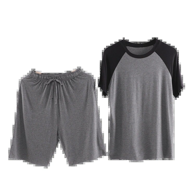 Men's Modal Cotton Short-Sleeve T-Shirt & Shorts Sleepwear Set - Image 5