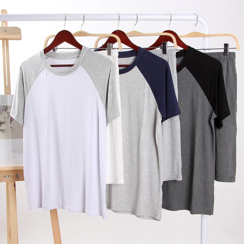 Men's Modal Cotton Short-Sleeve T-Shirt & Shorts Sleepwear Set - Image 2