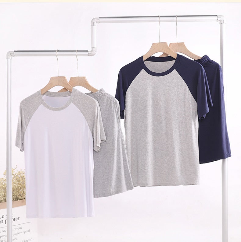 Men's Modal Cotton Short-Sleeve T-Shirt & Shorts Sleepwear Set - Image 1