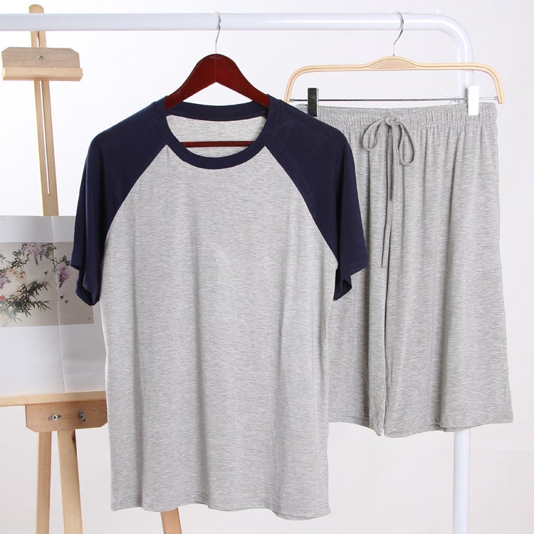 Men's Modal Cotton Short-Sleeve T-Shirt & Shorts Sleepwear Set - Image 3