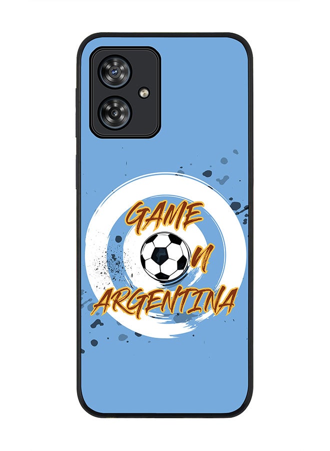 Stylizedd Rugged Black edge case for Motorola Moto G54 / Motorola Moto G54 Power / Motorola Moto G64 5G, Slim fit Flexible Thin Cover - Game on Argentina - Image 1