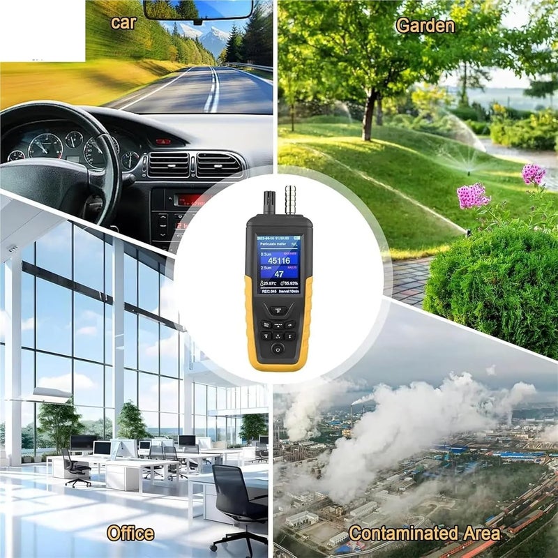 Air Quality Monitor, TC-8100 High Sensitivity 3-Channel Air Quality PM0.3/2.5/10μm Dust Particle Counter with Temperature & Humidity Meter,for Home Cars - Image 2