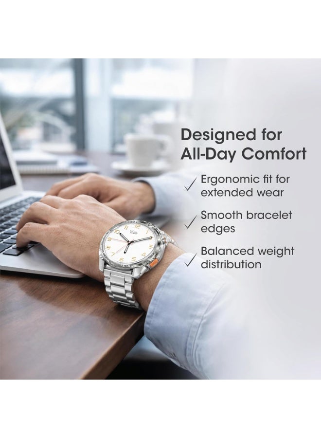 Xcell ELITE8 Smartwatch 1.43" AMOLED Display | Bluetooth Calling | IP67 Waterproof | Wireless Charging | Heart Rate, SpO2 Monitor | Multi-Sport Modes | iOS/Android-Silver Frame with Silver Metal Strap - Image 5