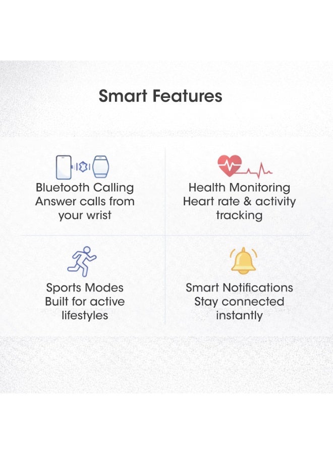 Xcell ELITE8 Smartwatch 1.43" AMOLED Display | Bluetooth Calling | IP67 Waterproof | Wireless Charging | Heart Rate, SpO2 Monitor | Multi-Sport Modes | iOS/Android-Silver Frame with Silver Metal Strap - Image 2