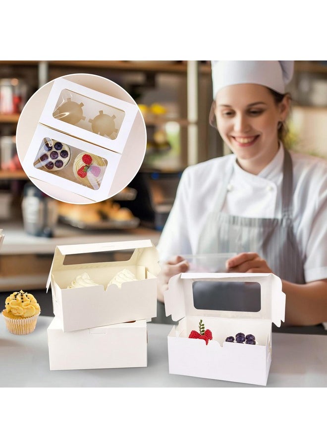 10 Pcs White Paper Cupcake Boxes With 2 Cavity Cookie Gift Boxes With Clear Window 2 Treat Holder Cupcake Containers Bakery Cake Box For Birthday Party Bakery Supplies - pzsku/ZD6405171520C6191349BZ/45/_/1733731361/5987d5de-3bf8-4ae1-839a-8d4e4aa5d402