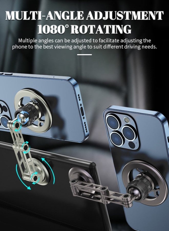 Car Magnetic Phone Mount, Foldable Phone Holder, Built In 17 N52 Neodymium Magnets, 3-Axis Linkage Compatible with all Smartphones  - Image 4
