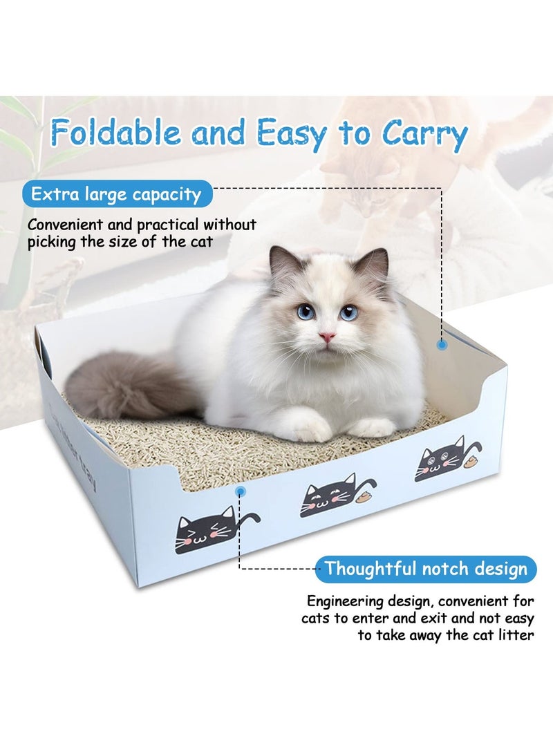Generic Disposable Litter Boxes for Cats, 10 Pack Foldable Waterproof Travel Litter Tray, Portable Cardboard Liner Cat Litter Tray for Cat Small Pet Indoor Outdoor Travel (15.4 x 11.4 x 4.72 inches) - Image 2