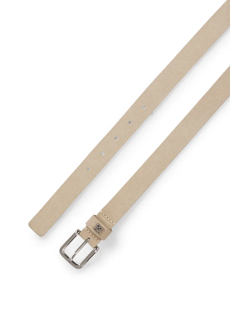 هوجو Suede belt with stacked-logo keeper trim