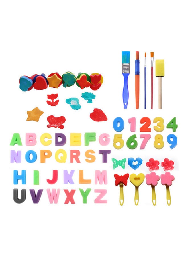 NIBEMINENT 51-Piece Letters Sponges Digital Stamp Kit Multicolour - Image 1