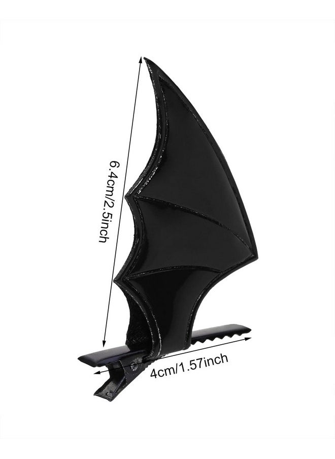 PENTA ANGEL - Penta Angel Halloween Bat Wings Hair Clips 4Pcs Horror Devil Goth Ear Hairpins Hair Barrettes Accessories for Women Girls Adults Props Party Cosplay Costume (Black) - Image 1