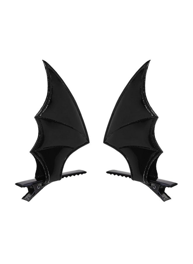 PENTA ANGEL - Penta Angel Halloween Bat Wings Hair Clips 4Pcs Horror Devil Goth Ear Hairpins Hair Barrettes Accessories for Women Girls Adults Props Party Cosplay Costume (Black) - Image 1
