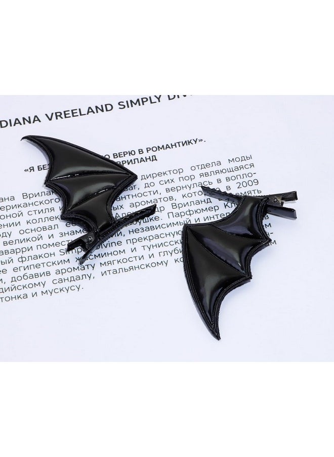 PENTA ANGEL - Penta Angel Halloween Bat Wings Hair Clips 4Pcs Horror Devil Goth Ear Hairpins Hair Barrettes Accessories for Women Girls Adults Props Party Cosplay Costume (Black) - Image 1