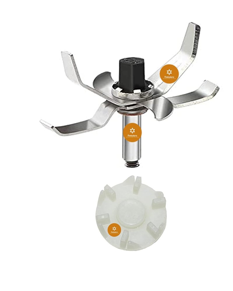 PENTASTARAMixer GrinderLiquidising Blade6 FIN with Coupler6TEETHJMG for HAVELLS Bajaj Pigeon KENSTAR USHA Orient INALSA Singer RICO Prestige Etc - Image 1