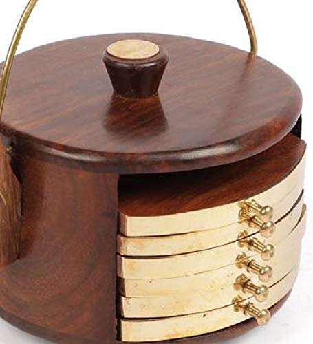 Craftland Wooden Antique Coaster for Kitchen/Dining Table/Office/Restaurant (Kettle Shape) - Image 3