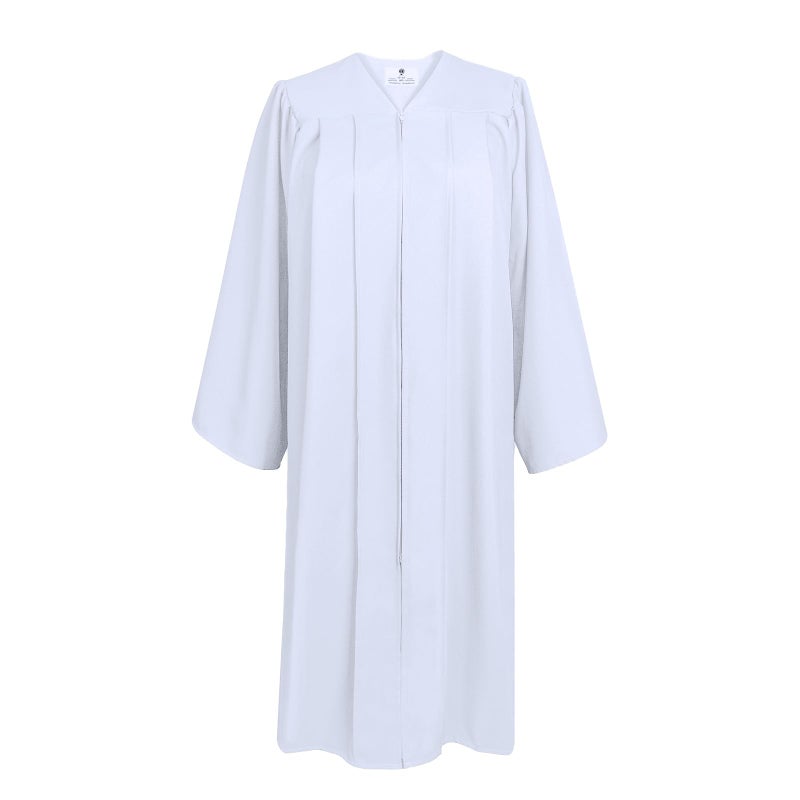 GradPlaza Matte Choir Robe for Church Baptism Officiant Confirmation Costume,Graduation Gown for School,Judge Robe,Pastor Robes White Size 39 - Image 1