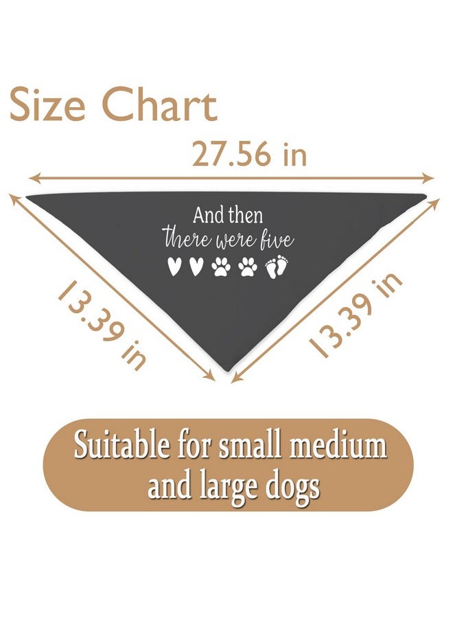 JXGZSO 1 Piece Baby Announcement Dog Bandana And Then There Were Four/Five Dog Bandana New Baby Gift Pregnancy Gift (Were Five Black)  - Image 4
