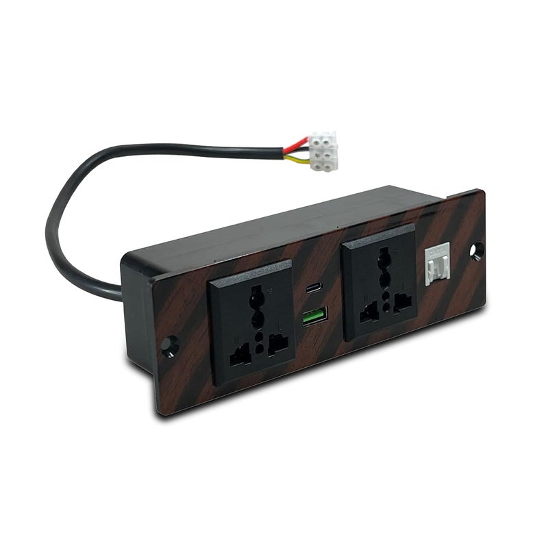 MX MX Power Strip Desktop Socket Box with 2 Universal Socket RJ45CAT 6 Connector USB AC 1830W PD Connection Box for Conference Desk Office Home Hotel  - Image 1