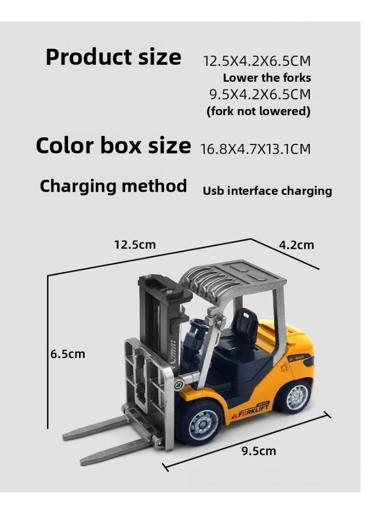 1:64 Alloy Engineering Forklift – 2.4GHz RC Car with Climbing & Speed Control, Simulation Model Toy for Boys - Image 3