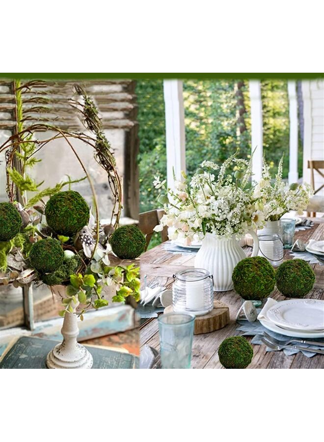 يُسلِّم كرات طحالب زخرفية كبيرة، 6 قطع، كرات طحالب خضراء مجففة مقاس 3.1 بوصة، كرات طحالب صناعية خضراء، ديكور طحالب لحشو الأوعية، ديكورات حفلات الزفاف، قطعة مركزية - Image 3