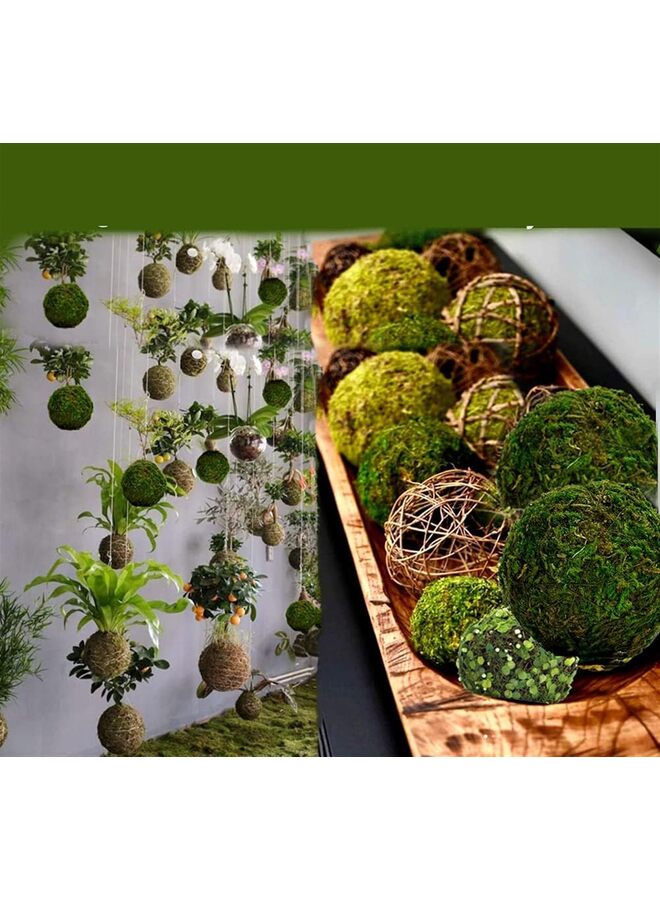 يُسلِّم كرات طحالب زخرفية كبيرة، 6 قطع، كرات طحالب خضراء مجففة مقاس 3.1 بوصة، كرات طحالب صناعية خضراء، ديكور طحالب لحشو الأوعية، ديكورات حفلات الزفاف، قطعة مركزية - Image 2