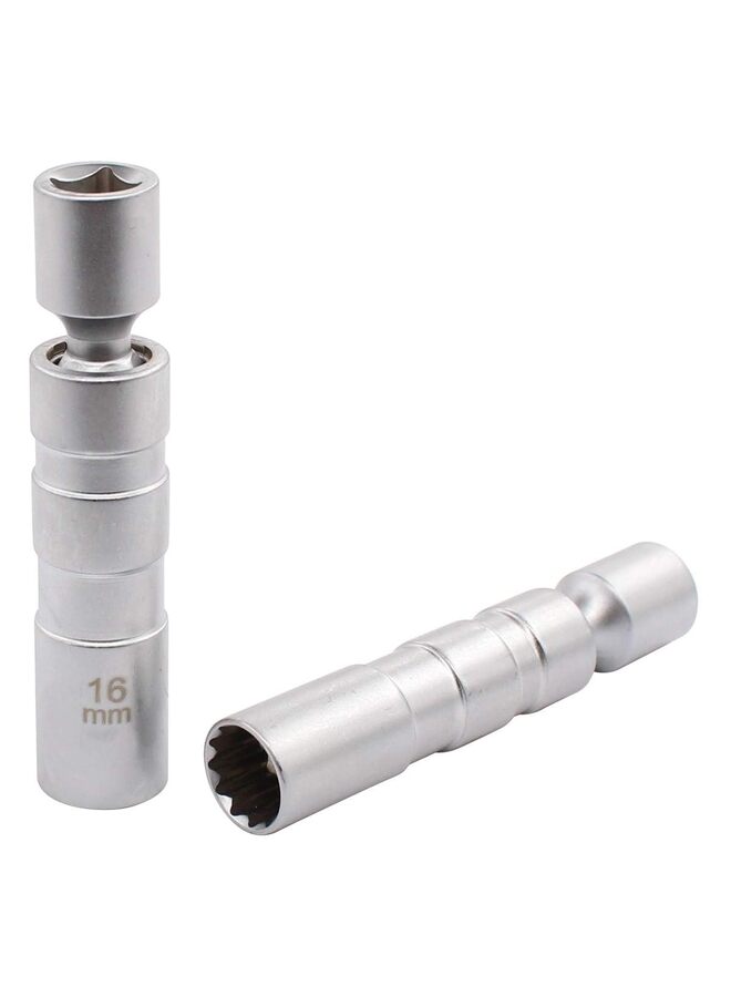 Magnetic Swivel Spark Plug Socket, Thin Wall Magnetic Rotating 3/8" Drive 12 Point Standard Spark Plug Socket Removal Tool 360-degree Rotation for Maximum Flexibility - Image 4