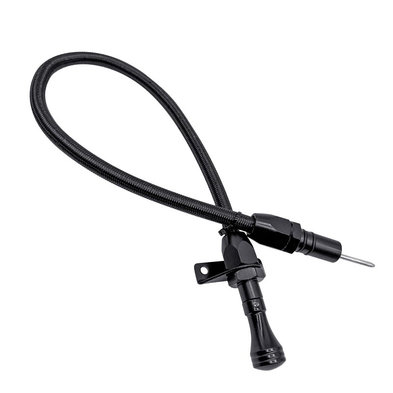 HAHAHA TH350TH400 Dipstick Turbo 350400 Firewall Mounted Flex Transmission Oil Dipstick Compatible with GMChevy Black
