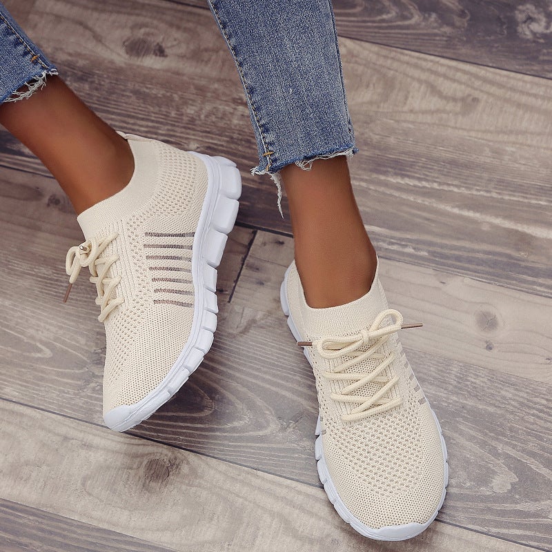 Women's Casual Slip-On Loafers, Breathable Knit Upper, Thick Sole - Image 3